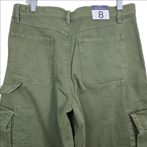 🔥ABSOLUTE FINAL💲⬇️GAP Women Olive Green Wide-Leg Cargo Pants, Size 8 ~ NWT - Picture 8 of 12